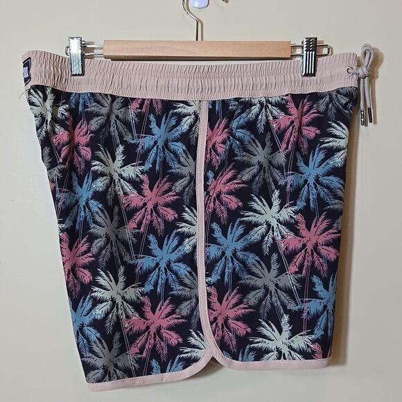 BRISIRA Swim Trunks Lined Shorts Palm Tree Island Vacation Mens 36 XL 4" Inseam - Picture 7 of 11